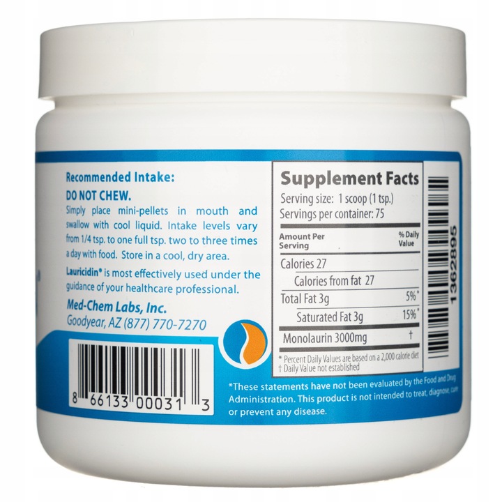 LAURICIDIN 227 G W PEŁNI NATURALNY SUPLEMENT DIETY
