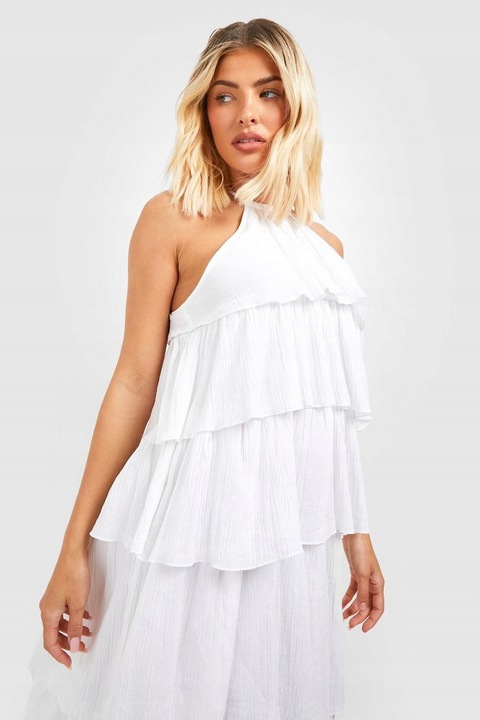 BOOHOO MAXI SUKIENKA FALBAN WIĄZANIE BOHO Z1T NG2__L