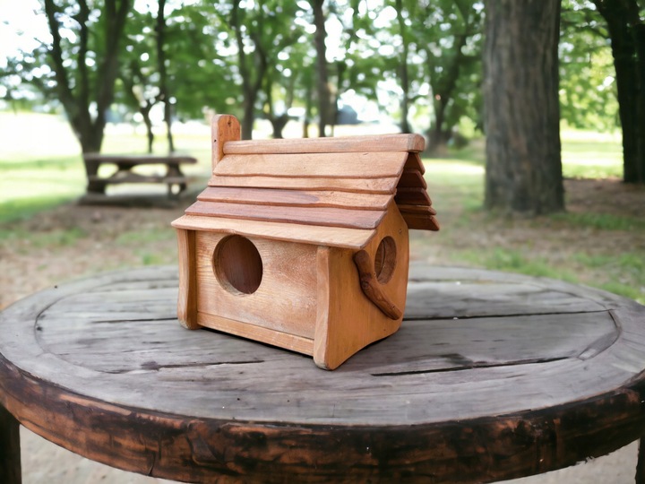 Domek dla WIEWIÓREK - brązowy rustkalny rzemieślniczy, doskonały na prezent