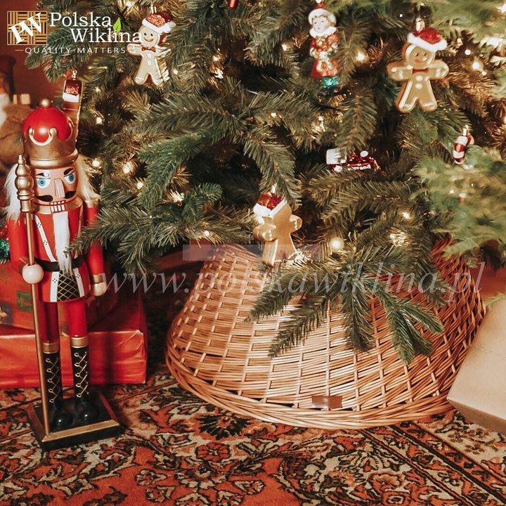 OSŁONA NA STOJAK POD CHOINKĘ WIKLINOWA Ø 45CM NATURALNA