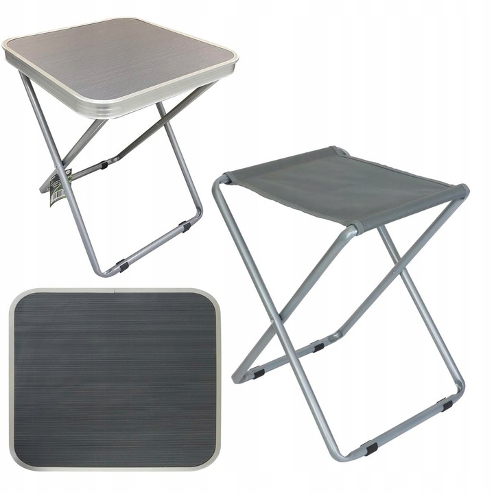 Stolik i Krzesełko Turystyczne Kempingowe 2w1 Taboret Siedzisko 40x40x47cm