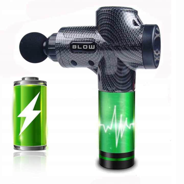 PISTOLET DO MASAŻU PLECÓW CIAŁA STÓP MASAŻER MASSAGE GUN 10 KOŃCÓWEK ZESTAW