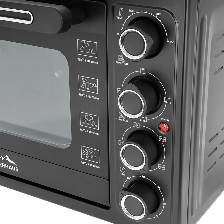 PIEKARNIK ELEKTRYCZNY 45L 2000W TERMOOBIEG ROŻNO GRILL SUSZARKA DO GRZYBÓW