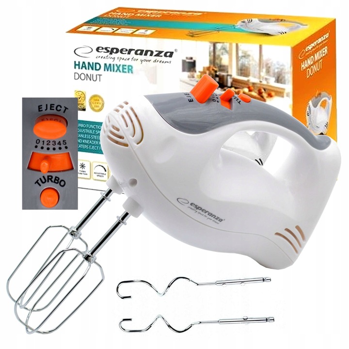 Mikser ręczny Esperanza Donut 250 W biały