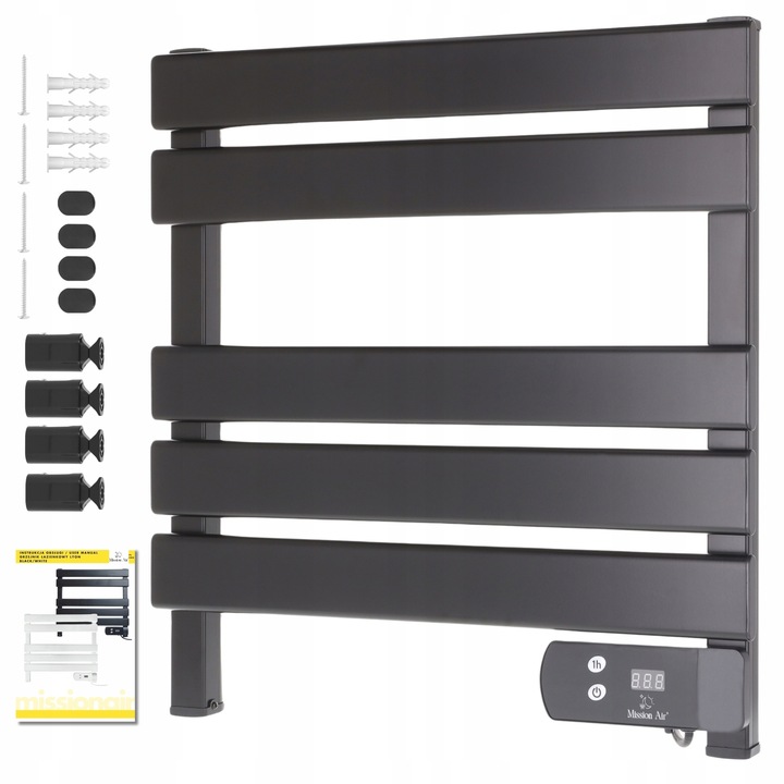 MAŁY GRZEJNIK ŁAZIENKOWY ELEKTRYCZNY drabinka suszarka timer CZARNY 150W