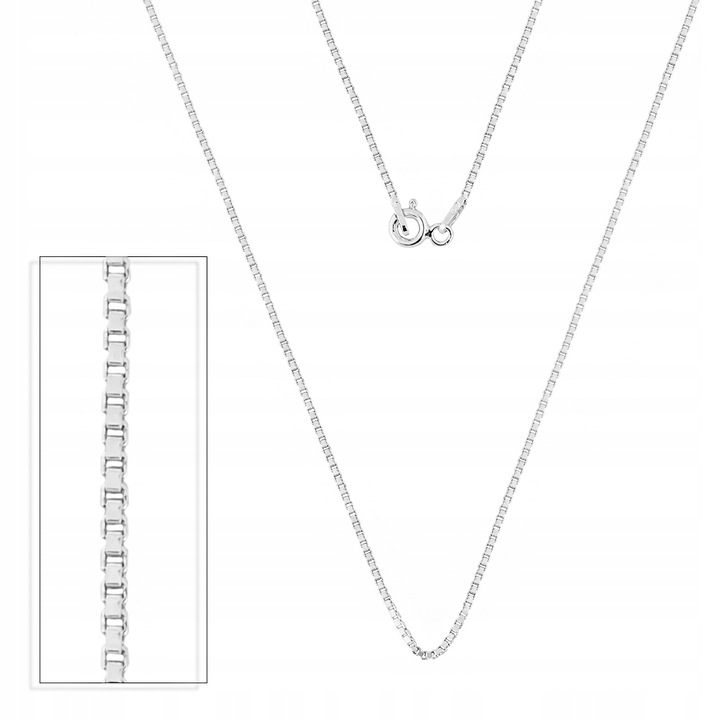 Łańcuszek Srebrny pr. 925 Splot Venecjana Kostka Lśniący | 55 cm x 0,7 mm