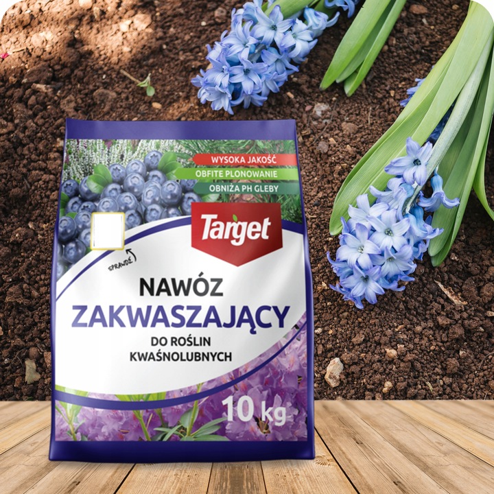 TARGET NAWÓZ ZAKWASZAJĄCY DO ROŚLIN KWAŚNOLUBNYCH BORÓWEK OBFITE PLONY 10KG