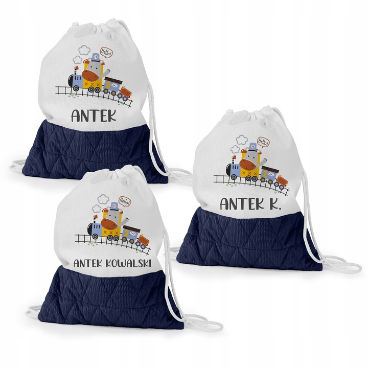 WOREK DO PRZEDSZKOLA ŻŁOBKA PLECAK DLA DZIECKA Z PĘTELKĄ NA BUTY + IMIĘ