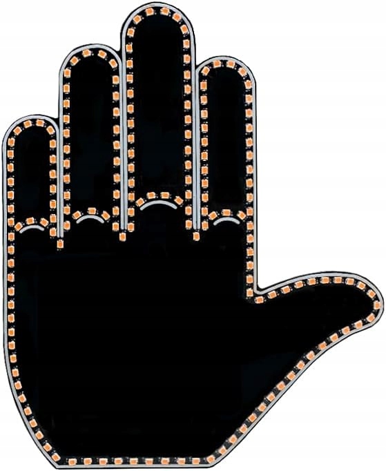 RĘKA LED NA TYLNĄ SZYBĘ SAMOCHODU SYGNALIZATOR GESTÓW ŚRODKOWY PALEC KCIUK