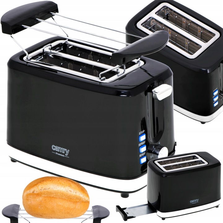 TOSTER OPIEKACZ KANAPEK 6 POZIOMÓW 900W GRZANKI RUSZT DO BUŁEK FUNKCJA STOP