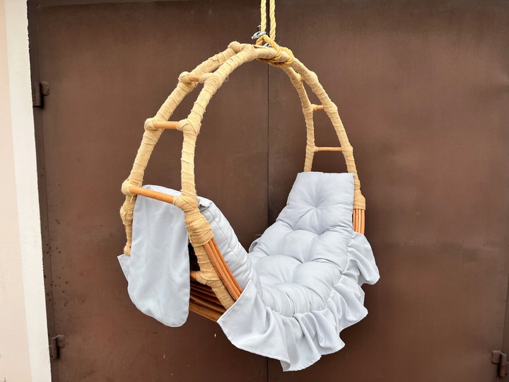 Huśtawka wiklinowa z poduszką DWA WZORY hamak wiklinowy 100 cm
