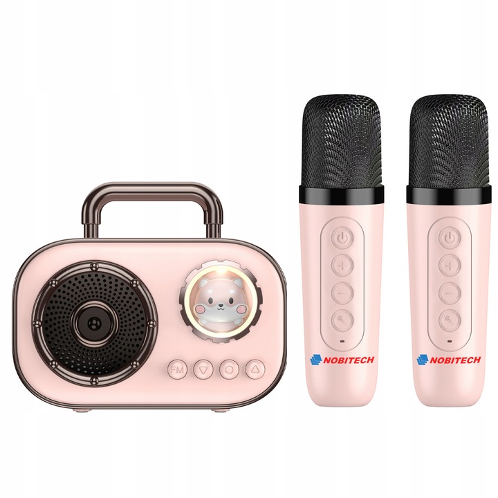 BEZPRZEWODOWY ZESTAW DO KARAOKE DLA DZIECI GŁOŚNIK BLUETOOTH + 2 MIKROFONY