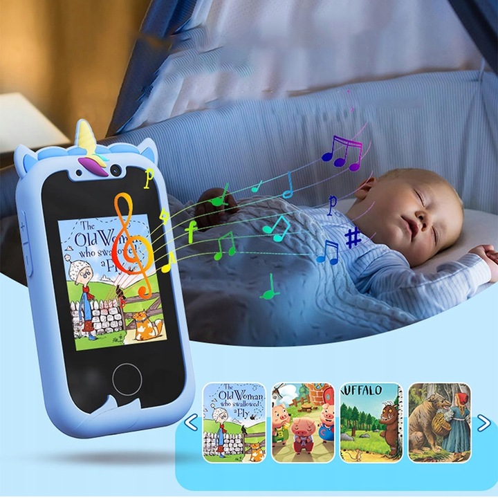 TELEFON DLA DZIECI ZABAWOWY SMARTFON Z APARATEM KAMERĄ I GRAMI MENU 2.4"