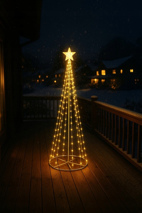 Choinka LED Na Stelażu Łańcuch Świetlny Programator 8 Trybów Świecenia