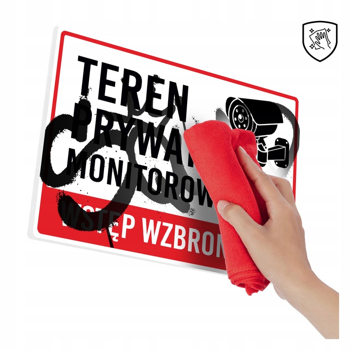 Tabliczka Teren Prywatny Monitorowany Wstęp Wzbroniony PCV 20x30 - 3 sztuki