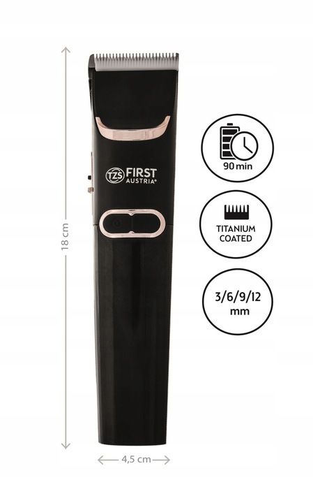 Maszynka do włosów BEZPRZEWODOWA CERAMIKA I TYTAN First Austria