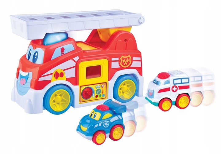 Dumel EKIPA RATOWNICZA ZBYSIA INTERAKTYWNY WÓZ STRAŻ POŻARNA i 2 AUTKA