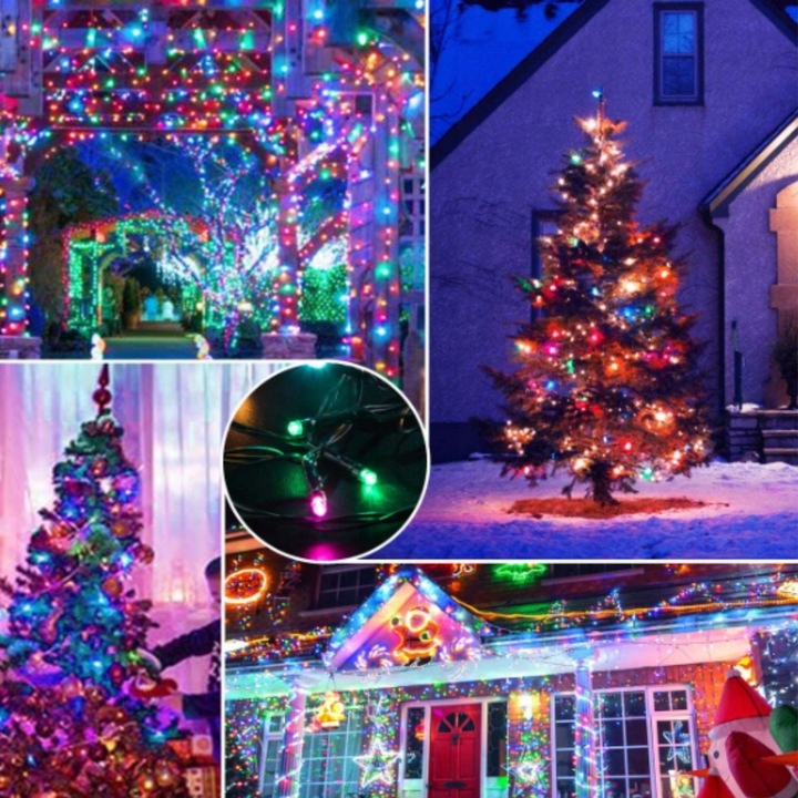 LAMPKI CHOINKOWE 1000 LED STAŁE + FLASH ZEWNĘTRZNE BŁYSK IP44 MULTIKOLOR