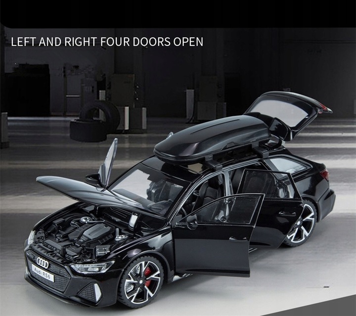 Model Audi RS6 C8 1:32 otwierane drzwi LED dźwięk auto samochód