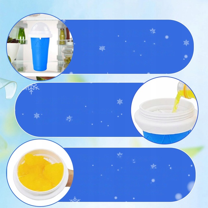 KUBEK DO ROBIENIA LODÓW GRANITY SORBETÓW SLUSHY MROŻONYCH NIEBIESKI