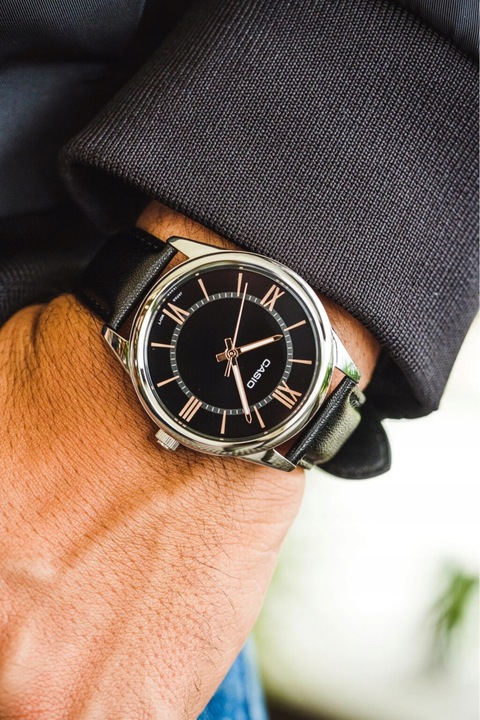 ZEGAREK MĘSKI CASIO MTP-V005 skórzany +BOX +GRAWER