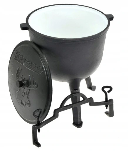 Kociołek Myśliwski 11 Lit. EMALIA Żeliwny GARNEK na OGNISKO Emaliowany