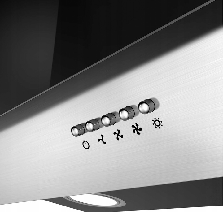 Ciarra CBCB6736C okap naścienny 60 cm, 380 m³/h, oświetlenie LED, 2 filtry