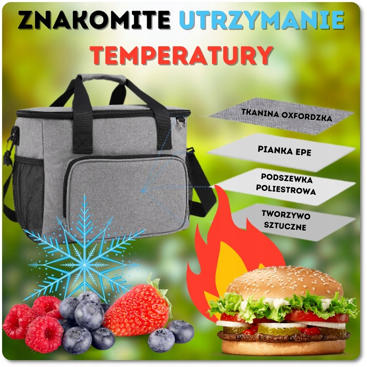 KOSZ PIKNIKOWY Z WYPOSAŻENIEM TERMICZNY TURYSTYCZNY DLA 4 OSÓB 21W1+ GRATIS