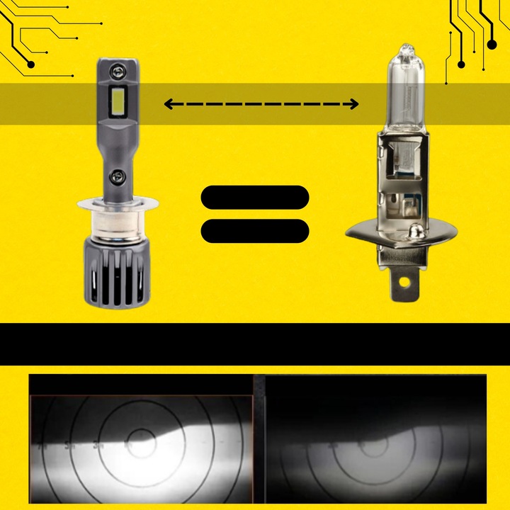 ŻARÓWKI H1 LED HOMOLOGACJA ŻARÓWKA H1 LED NAJMOCNIEJSZE H1 MOCNE CANBUS