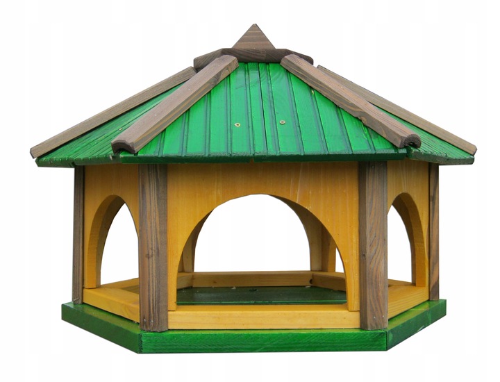 Duży karmnik dla ptaków z drewna do ogrodu K60 XXL