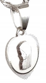 Łańcuszek Srebrny 925 Medalik Matka Boska (na PREZENT / KOMUNIA / CHRZEST)