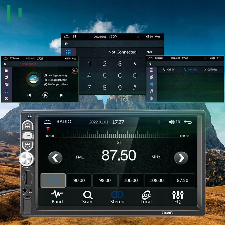 RADIO SAMOCHODOWE BLUETOOTH WYŚWIETLACZ 7"KAMERA COFANIA ZESTAW UNIWERSALNY