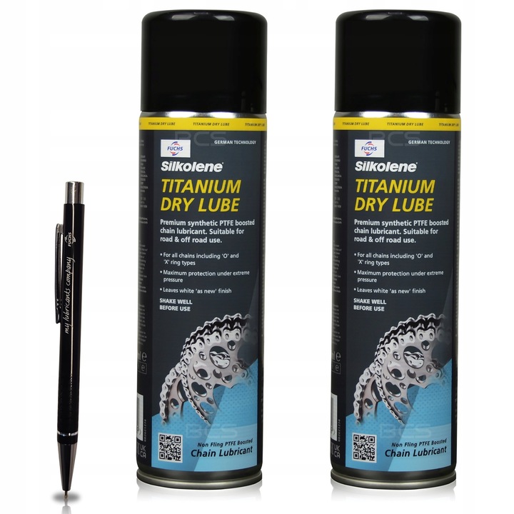 2 x FUCHS SILKOLENE TITANIUM DRY LUBE - SMAR DO ŁAŃCUCHA - SPRAY - 500ml