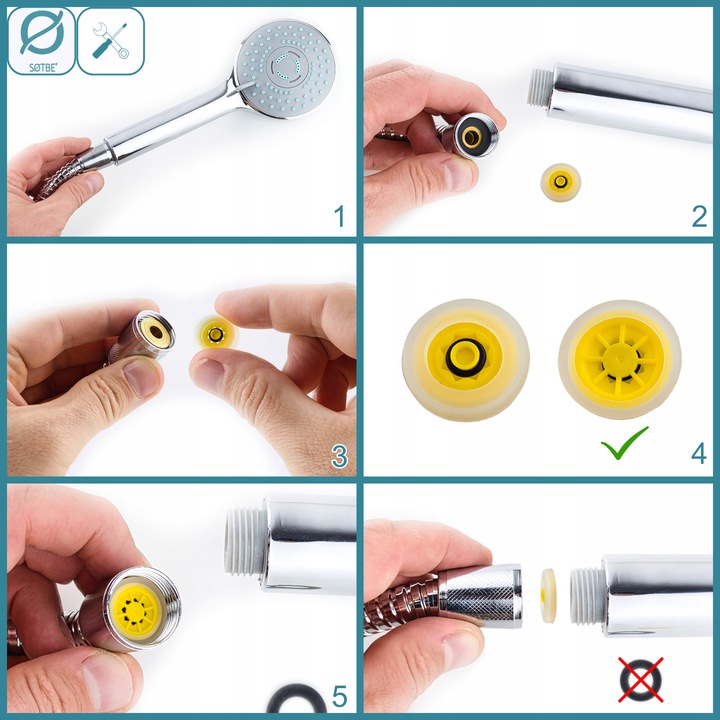 Prysznicowa słuchawka 3 funkcje Anti calc Wodooszczędna Wysokie ciśnienie