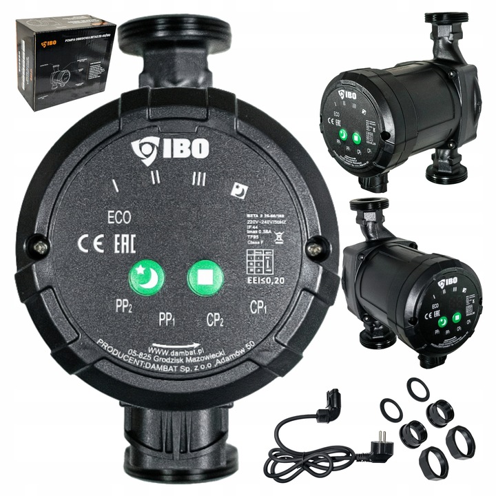 POMPA OBIEGOWA ELEKTRONICZNA DO PIECA KOTŁA C.O. ŚRUBUNKI BETA 2 25-60/180