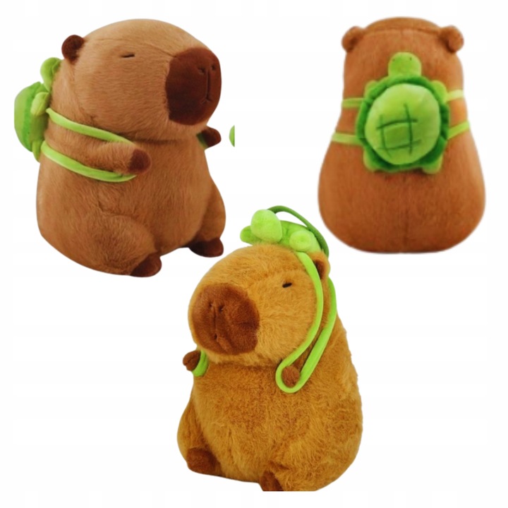 Maskotka Kapibara pluszak żółwik zabawka z plecakiem miękka pluszowa