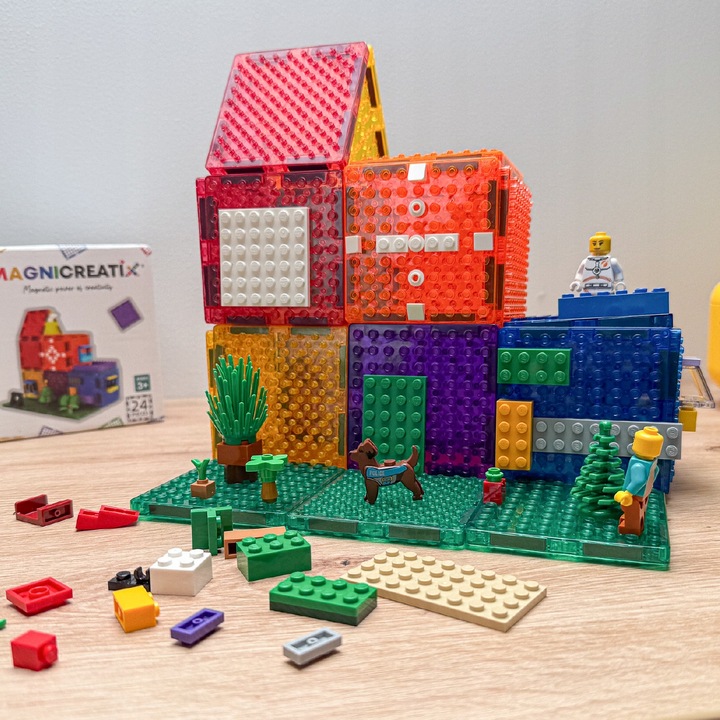 Klocki magnetyczne KOMPATYBILNE z LEGO i DUPLO CLASSIC 24 el. MAGNICREATIX