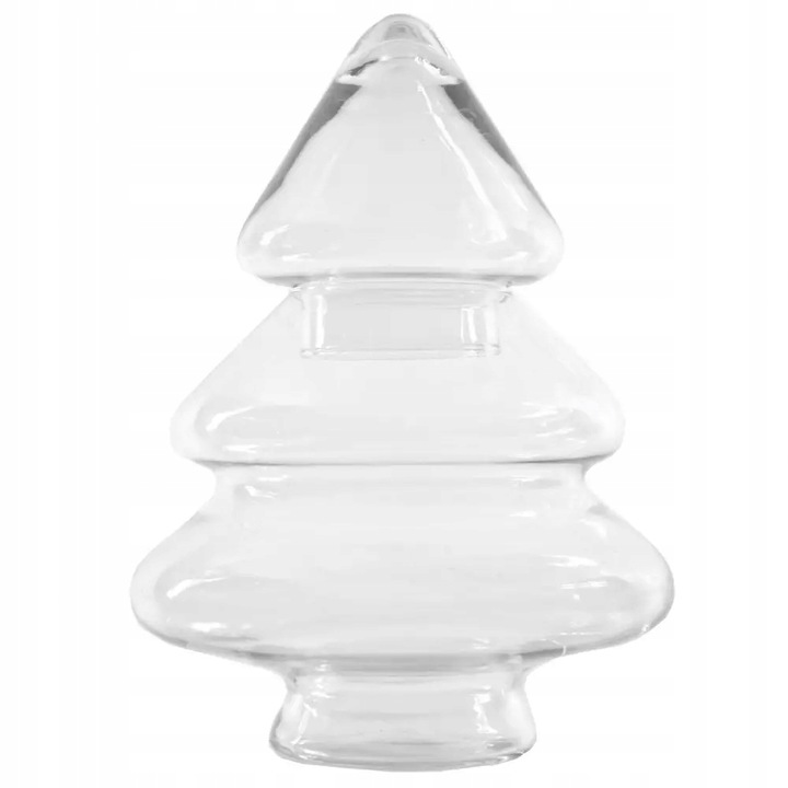 Choinka szklana pojemnik na ciastka, pierniki, ozdoby świątezne wys.27cm