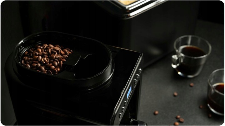 Ekspres Do Kawy Przelewowy z Młynkiem i Wielorazowym Filtrem Mały Rozmiar