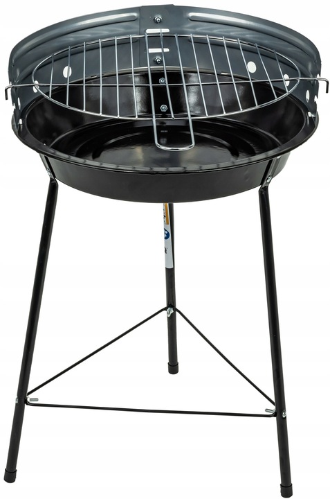 GRILL WĘGLOWY OGRODOWY Rino Garden GW-RH-O Chromowany Ruszt Okrągły Stalowy