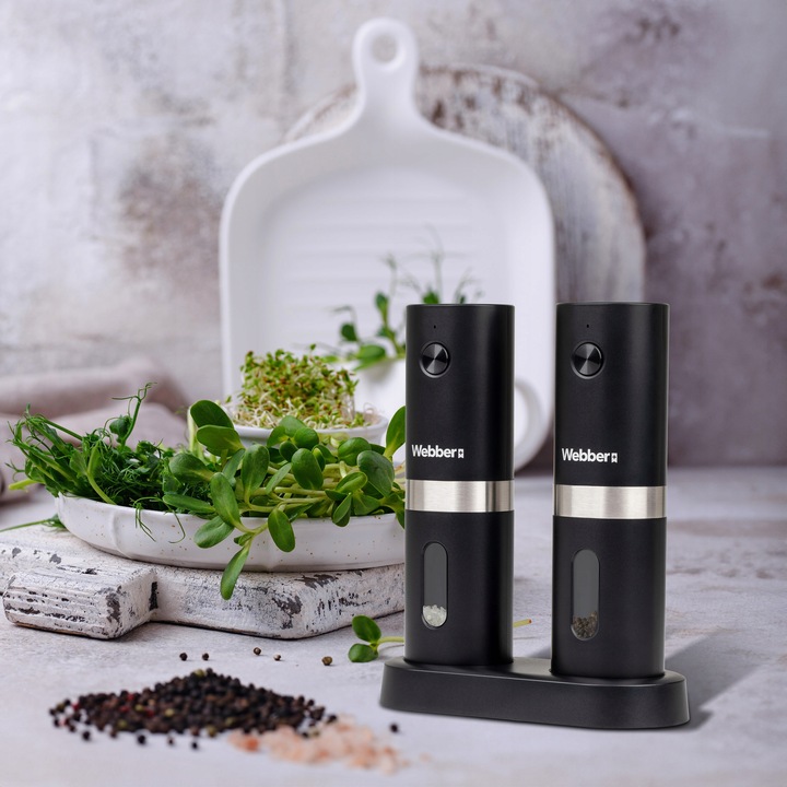 MŁYNEK DO PIEPRZU I SOLI ELEKTRYCZNY AKUMULATOROWY USB MŁYNEK DO SOLI 2 SZT