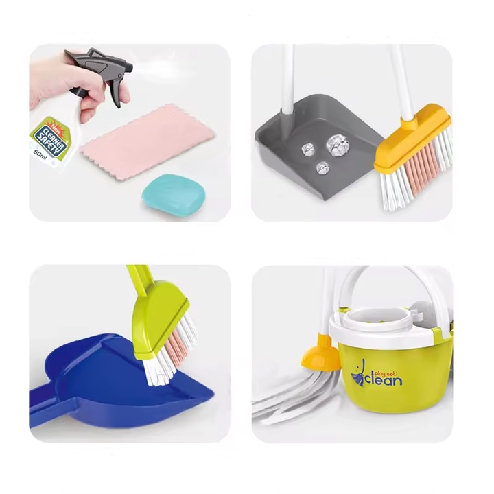 WÓZEK ODKURZACZ DUŻY ZESTAW DO SPRZĄTANIA MOP MATADI 29 AKC. DLA DZIECI