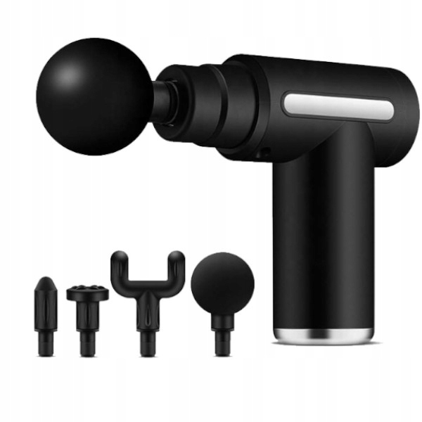 PISTOLET DO MASAŻU MASAŻER DO PLECÓW CIAŁA MASSAGE GUN MT6521 4 GŁOWICE