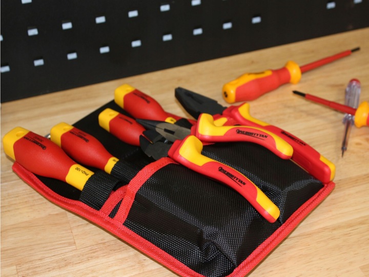 Zestaw narzędzi izolowanych / Kieszeń z narzędziami izolowanymi 1kV 7szt