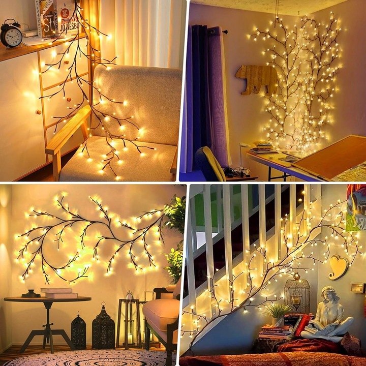 Dekoracja LED W Kształcie Gałęzi, Łańcuch Świetlny Z Gałązkami Wierzby