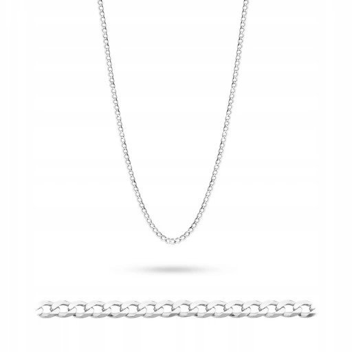 ŁAŃCUSZEK SREBRNY PANCERKA 50 CM