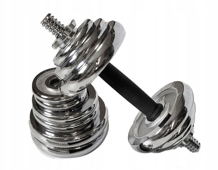 Hantle żeliwne regulowane w walizce 2x10 kg CHROMOWANE zestaw 20kg gryfy