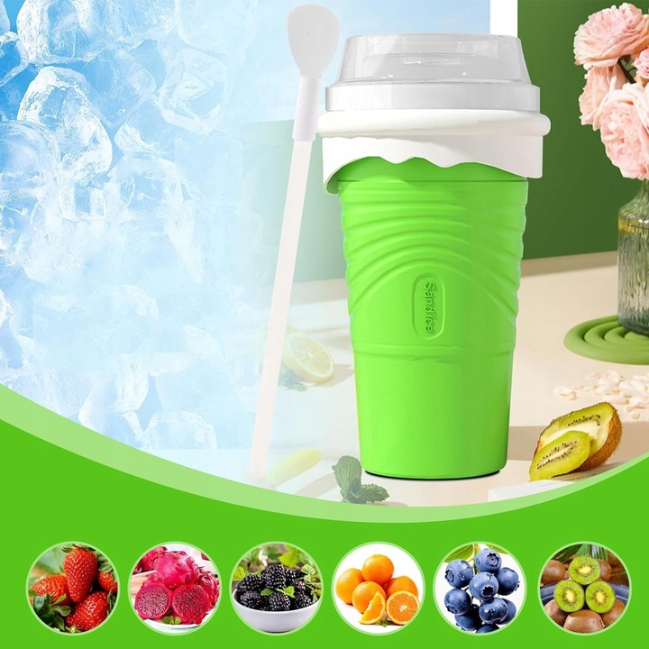 KUBEK DO ROBIENIA SLUSHY LODÓW SORBETÓW WYCISKANY NA BREJĘ SMOOTHIE 500ML