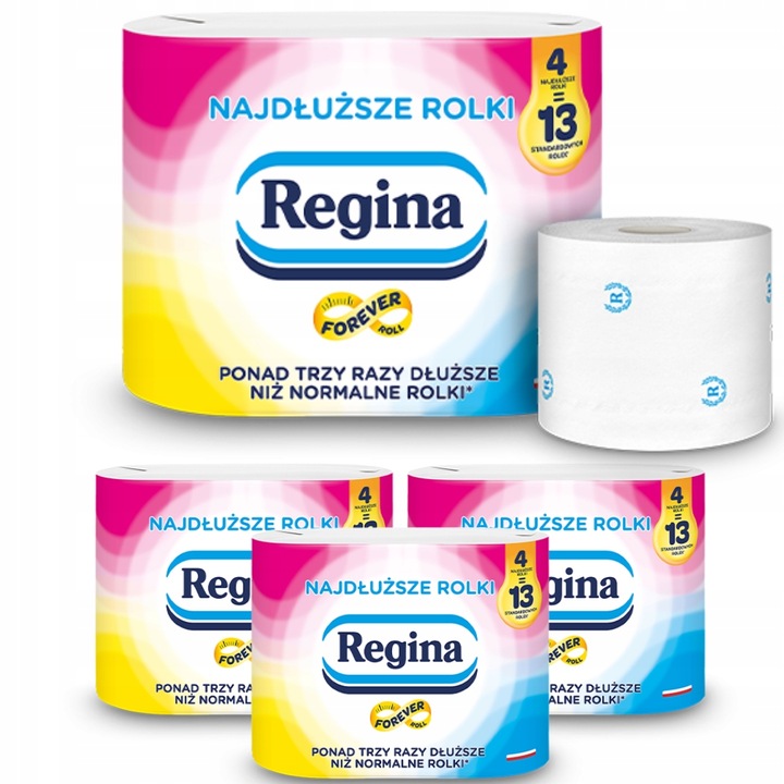 NAJDŁUŻSZY PAPIER TOALETOWY Regina 4 rolki x 4