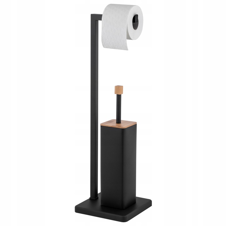SZCZOTKA DO WC STOJAK ŁAZIENKOWY NA PAPIER TOALETOWY BAMBUS DO ŁAZIENKI